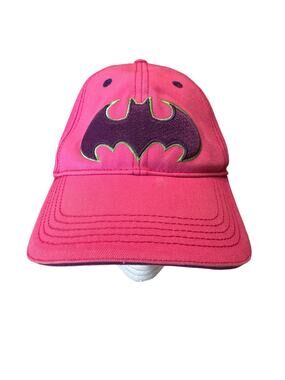 Batman Six Flags Pink Purple Cap Hat 100% cotton One Size Adults SnapBack